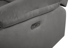 Sohvat<Beliani 3-Istuttava Sohva Sametti Sahkosaadettava Tummanharmaa Bergen