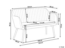 Sohvat<Beliani 2-Istuttava Sohva Sametti Vaaleanharmaa Taby