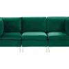 Sohvat<Beliani 3-Istuttava Sohva Sametti Vihrea Evja