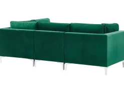 Sohvat<Beliani 3-Istuttava Sohva Sametti Vihrea Evja
