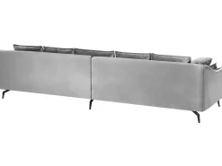 Fashion Beliani 4-Istuttava Sohva Sametti Vaaleanharmaa Aure