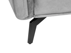 Fashion Beliani 4-Istuttava Sohva Sametti Vaaleanharmaa Aure