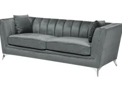 Best Sale Beliani 3-Istuttava Sohva Samettinen Harmaa Gaula