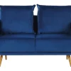 Discount Beliani 2-Istuttava Sohva Samettinen Laivastonsininen Maura