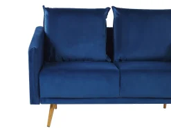 Discount Beliani 2-Istuttava Sohva Samettinen Laivastonsininen Maura