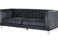 Sohvat<Beliani 3-Istuttava Sohva Samettinen Musta Arvika