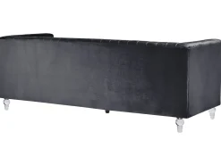 Sohvat<Beliani 3-Istuttava Sohva Samettinen Musta Arvika