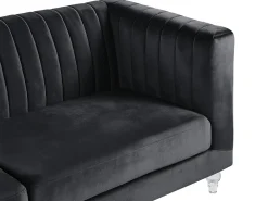 Sohvat<Beliani 3-Istuttava Sohva Samettinen Musta Arvika