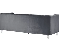 Sohvat<Beliani 3-Istuttava Sohva Samettinen Tummanharmaa Arvika