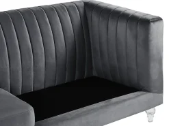 Sohvat<Beliani 3-Istuttava Sohva Samettinen Tummanharmaa Arvika