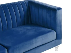 Best Beliani 3-Istuttava Sohva Samettinen Sininen Arvika