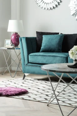 Sohvat<Beliani 2-Istuttava Sohva Samettinen Sinivihrea Gaula