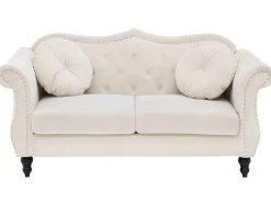 Sohvat<Beliani 2-Istuttava Sohva Samettinen Beige Skien