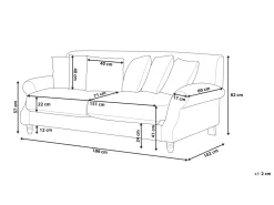 Sohvat<Beliani 3-Istuttava Sohva Samettinen Harmaa Eike