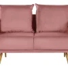 Sohvat<Beliani 2-Istuttava Sohva Samettinen Vaaleanpunainen Maura