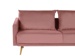Sohvat<Beliani 3-Istuttava Sohva Samettinen Vaaleanpunainen Maura