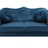 Cheap Beliani 2-Istuttava Sohva Samettinen Sininen Skien