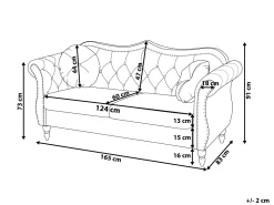 Cheap Beliani 2-Istuttava Sohva Samettinen Sininen Skien