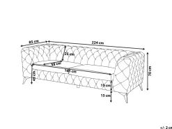 Sohvat<Beliani 3-Istuttava Sohva Samettinen Musta Sotra