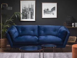 Hot Beliani 3-Istuttava Sohva Samettinen Sininen Lenvik