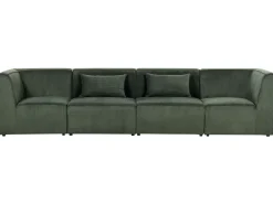 Sohvat<Beliani 4-Istuttava Sohva Vakosametti Tummanvihrea Lemvig