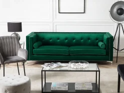 Sohvat<Beliani 3-Istuttava Sohva Vihrea Avaldsenes