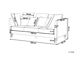 Store Beliani 3-Istuttava Sohva Vihrea Fenstad