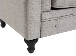 Store Beliani 4-Istuttava Sohvaryhma Kangas Vaaleanharmaa Chesterfield