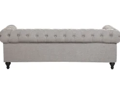 Store Beliani 4-Istuttava Sohvaryhma Kangas Vaaleanharmaa Chesterfield