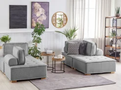 Sohvat<Beliani 4-Istuttava Sohvaryhma Kangas Harmaa Tibro