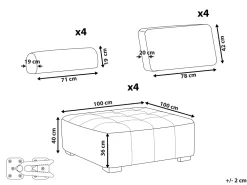 Online Beliani 4-Istuttava Sohvaryhma Kangas Vaaleanpunainen Tibro