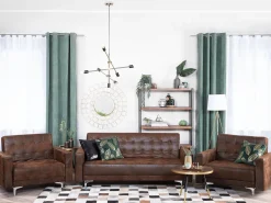 Sohvat<Beliani 5-Istuttava Sohvaryhma Keinonahka Ruskea Aberdeen