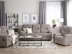 Sohvat<Beliani 6-Istuttava Sohvaryhma Manuaalisesti Saadettava Kangas Ruskeanharmaa Bergen