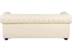 Store Beliani 4-Istuttava Sohvaryhma Nahka Kermanvalkoinen Chesterfield