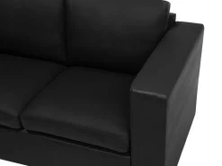 Outlet Beliani 6-Istuttava Sohvaryhma Nahka Musta Helsinki