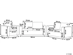 Outlet Beliani 6-Istuttava Sohvaryhma Nahka Musta Helsinki