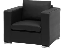 Outlet Beliani 6-Istuttava Sohvaryhma Nahka Musta Helsinki