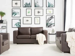 Sohvat<Beliani 6-Istuttava Sohvaryhma Nahka Ruskea Helsinki