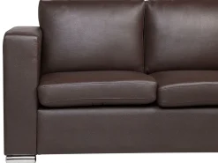 Sohvat<Beliani 6-Istuttava Sohvaryhma Nahka Ruskea Helsinki