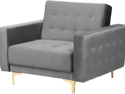 Cheap Beliani 5-Istuttava Sohvaryhma Sametti Harmaa Aberdeen