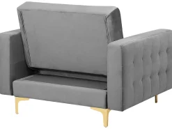 Cheap Beliani 5-Istuttava Sohvaryhma Sametti Harmaa Aberdeen