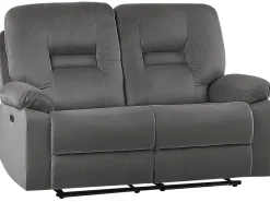 Shop Beliani 6-Istuttava Sohvaryhma Sametti Sahkosaadettava Tummanharmaa Bergen