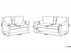 Sohvat<Beliani 5-Istuttava Sohvaryhma Sametti Vaalea Beige Ronneby