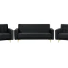 Sohvat<Beliani 5-Istuttava Sohvaryhma Sametti Musta Aberdeen