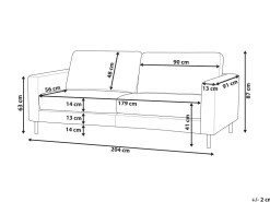Sohvat<Beliani 3-Istuttava Tekonahkainen Sohva Ruskea Savalen