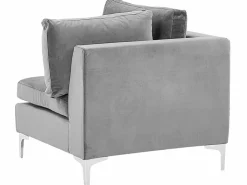 Sale Beliani 6-Istuttava U-Kulmasohva Sametti Harmaa Evja