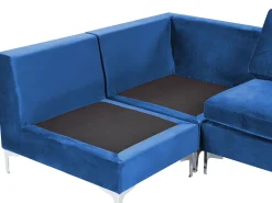Shop Beliani 6-Istuttava U-Kulmasohva Sametti Laivastonsininen Evja