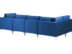 Shop Beliani 6-Istuttava U-Kulmasohva Sametti Laivastonsininen Evja