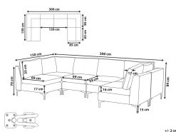 Best Sale Beliani 6-Istuttava U-Kulmasohva Sametti Vihrea Evja