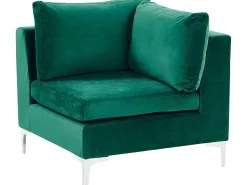 Best Sale Beliani 6-Istuttava U-Kulmasohva Sametti Vihrea Evja